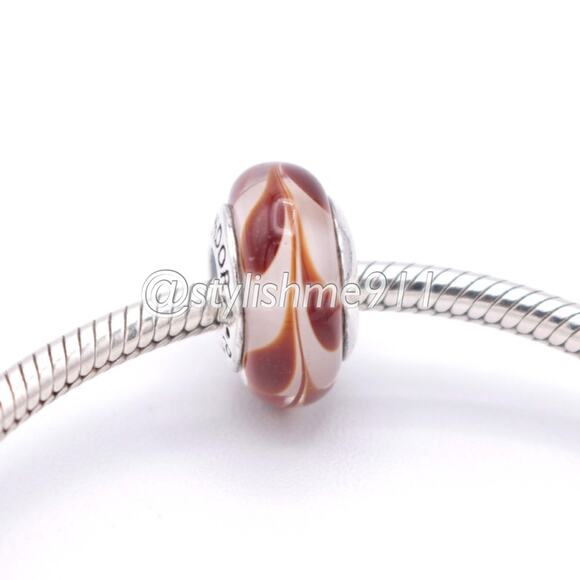 Authentic PANDORA Brown Swirl Charm - Picture 3 of 8
